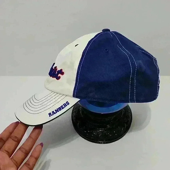 Titleist Mens MLB Texas Rangers Hat Wt/Blue One Size Baseball Cap Discoloration - Picture 2 of 7